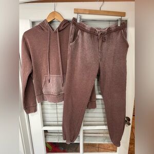 Z Supply Women's Brown Hoodie Set